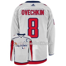 Washington Capitals Hockeydrakt ALEX OVECHKIN 8 Hvit Adidas Authentic - Herre